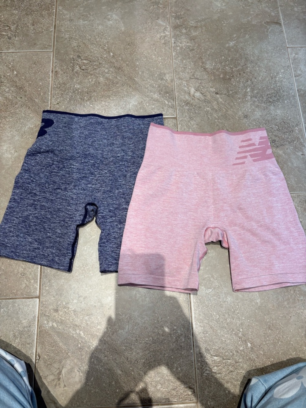 New Balance Light Pink and gray Seamless Active Shorts